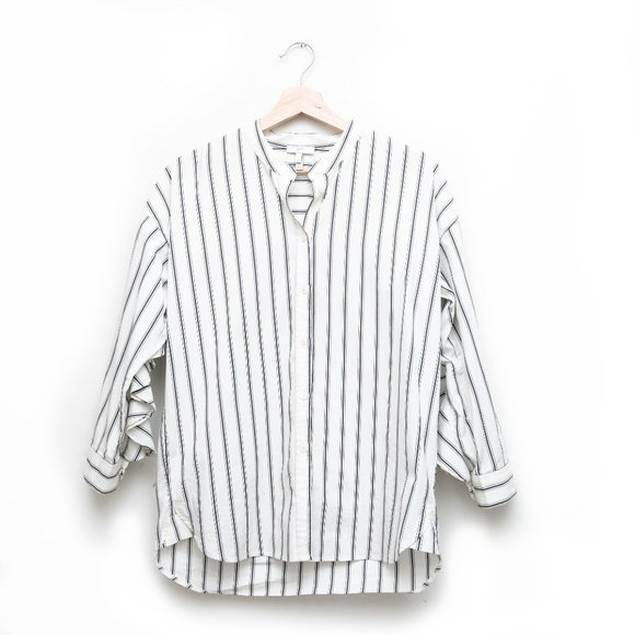 Joie Striped Button Down Long Sleeves Blouse - Picture 2 of 6